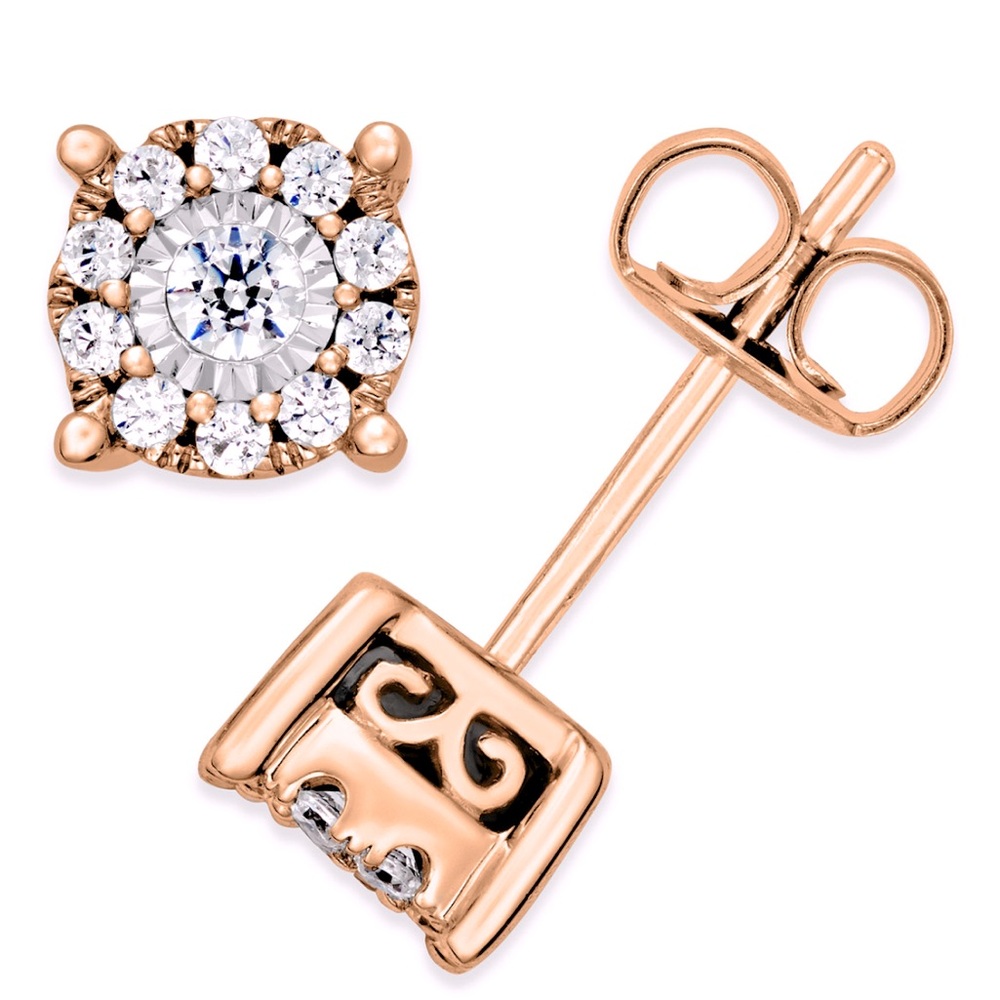 Diamond Halo Earrings